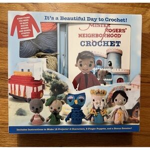 Mister Rogers' Neighborhood Crochet Set with Red, Blue, and Gray Yarn